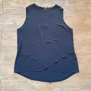 Chico's Tank Size 2 (L/12) Black Classic Layer Jade Crossover Back Zipper